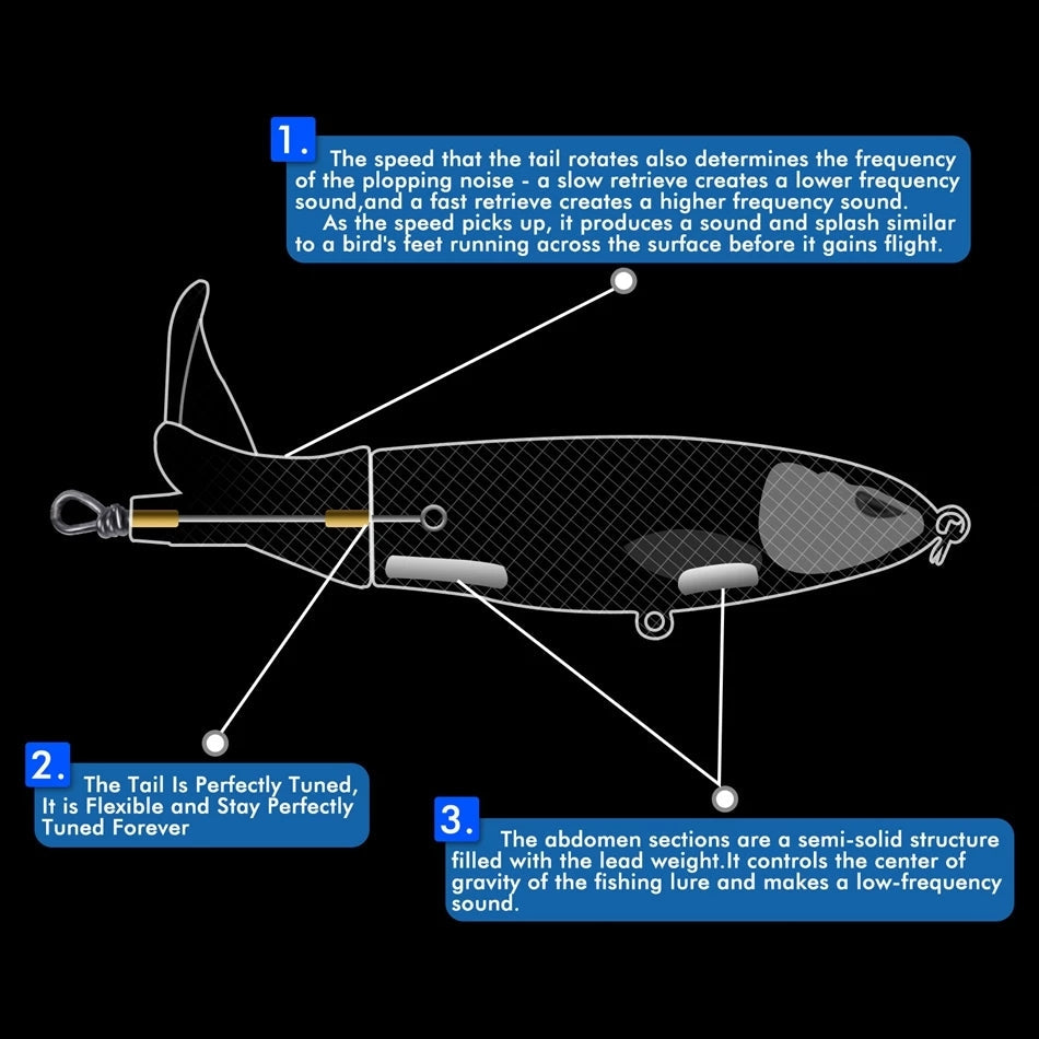 Lure paired with fishing gear setup.
