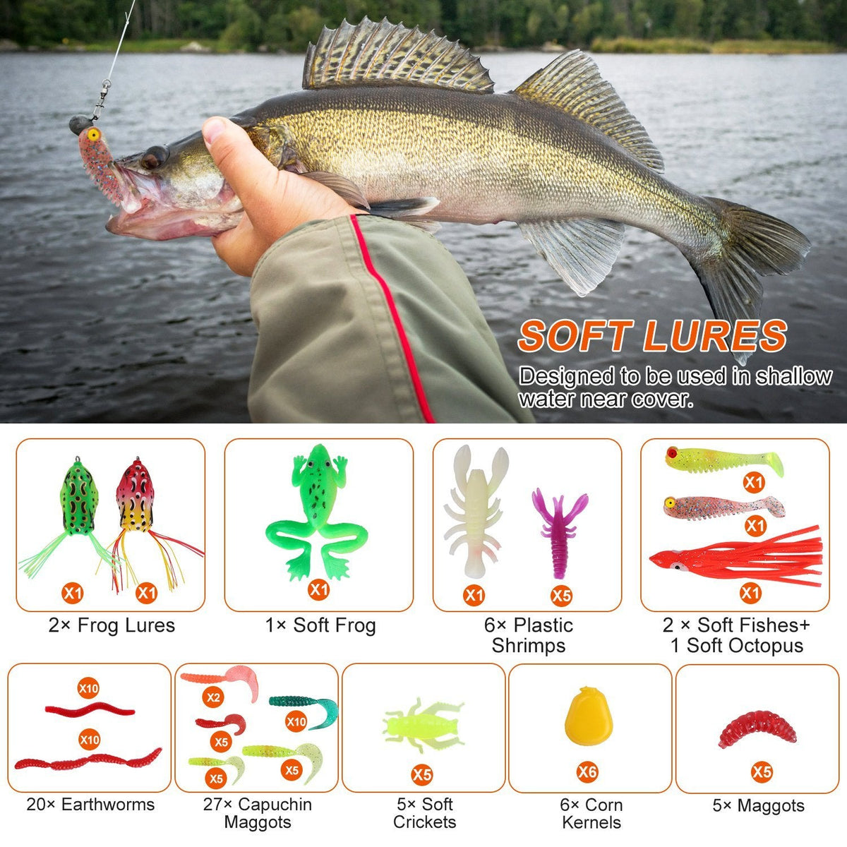 375Pcs Fishing Baits set