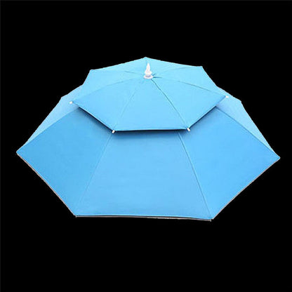 Double Layer Folding Compact Umbrella Hat