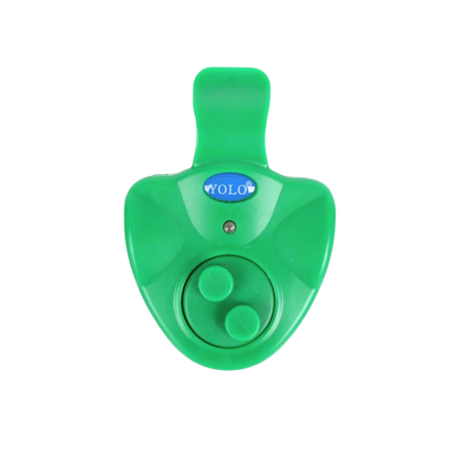 Green electronic device with a YOLO logo on a white background