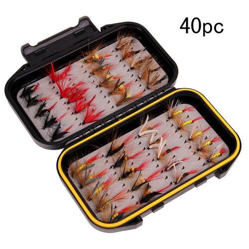 Nymph box set fly fishing flies arranged in a durable case.