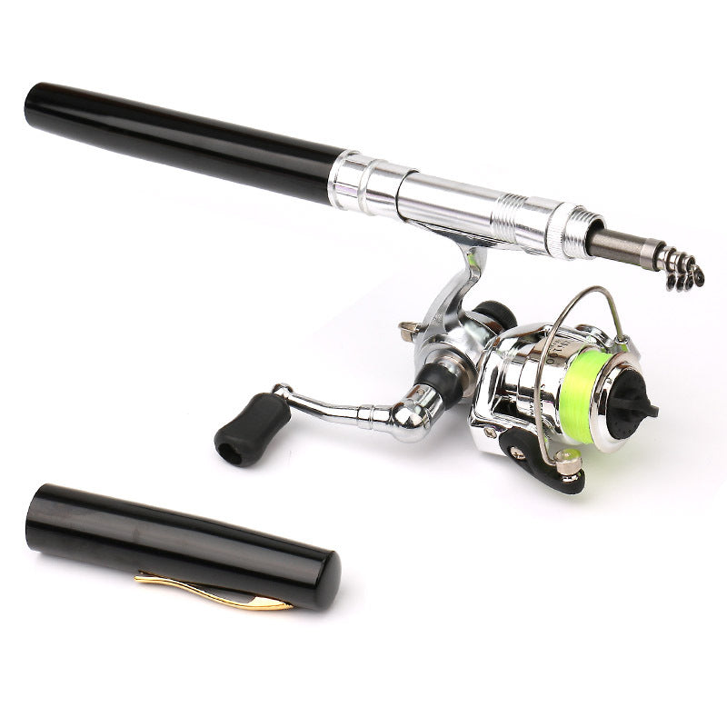 Fishing rod and reel set on a white background