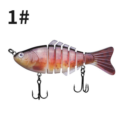 Multicolored fishing lure with multiple hooks on a white background