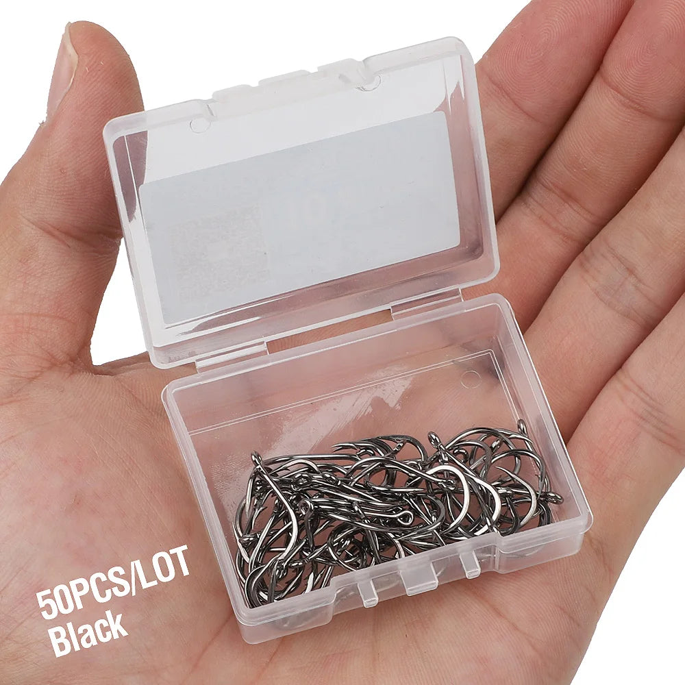 high carbon steel barbed fishing hooks