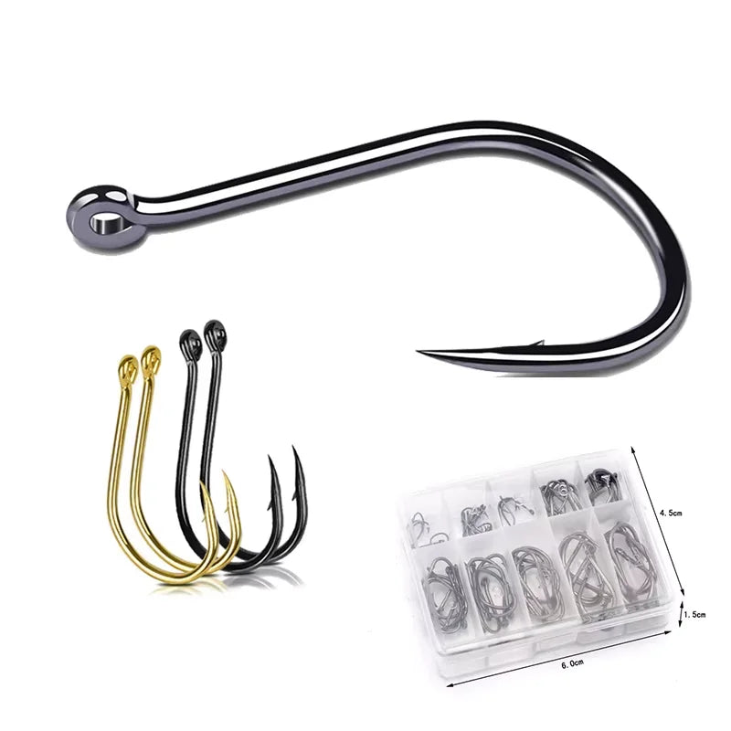 Gold & Black Fishing Hooks Set