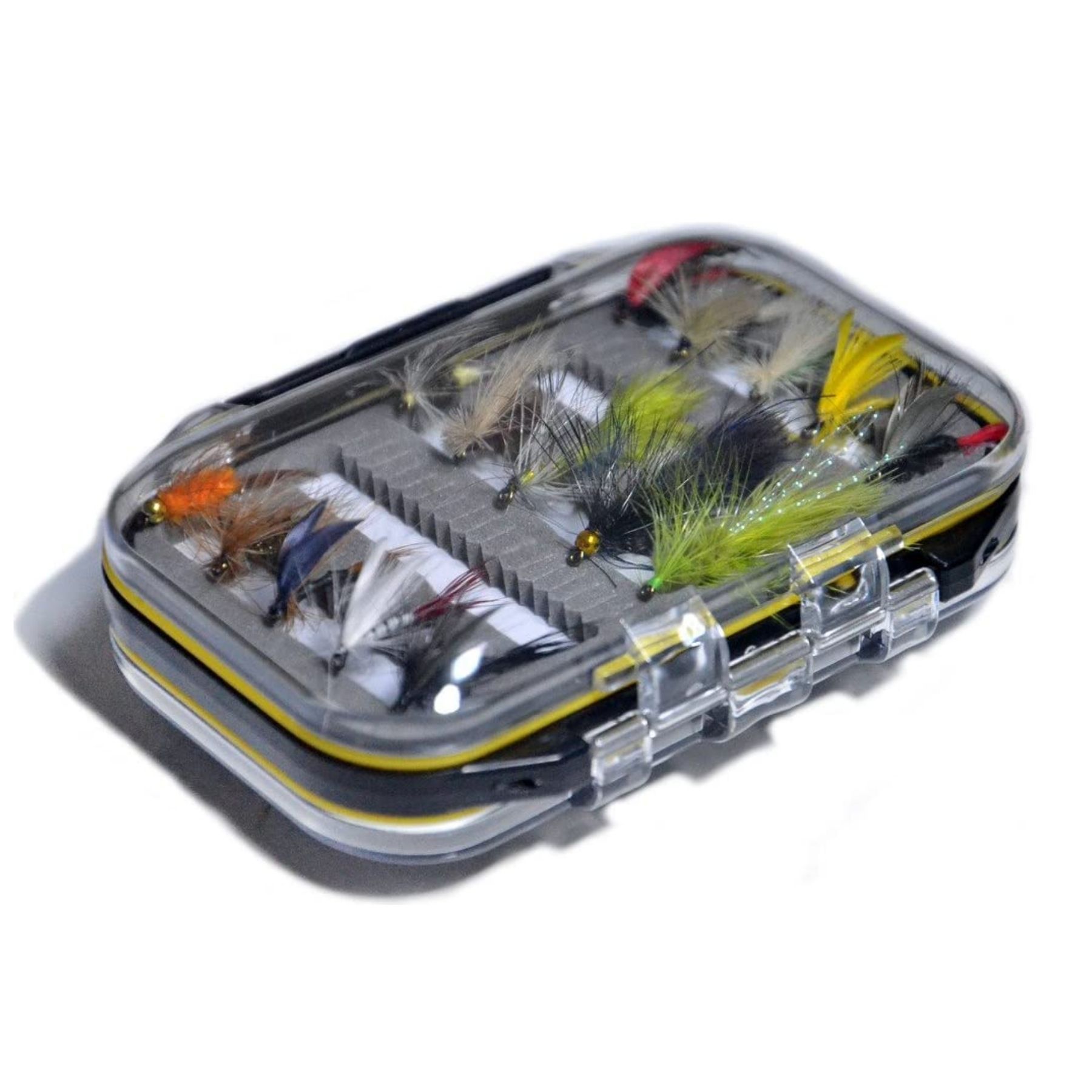 Outdoor Planet Waterproof Fly Box with Dry/Wet/Nymph/Streamer Trout Fly Fishing Flies Lure